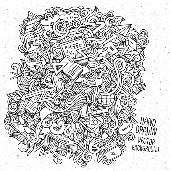 Doodle ręcznie rysowane szkoły szkic tło — Wektor stockowy