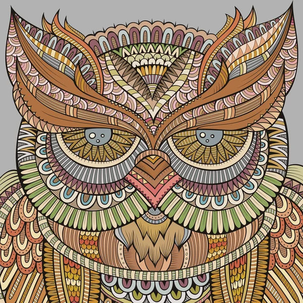 Décoratif ornemental Hibou fond — Image vectorielle