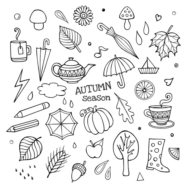 Ręcznie rysowane elementy jesień — Wektor stockowy