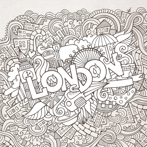 London   doodle   background. — Stock Vector