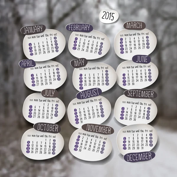 Vector kalender 2015 design — Stock vektor