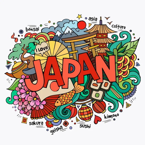 Japanische Schriftzüge und Doodles Elemente Hintergrund Vektorgrafiken