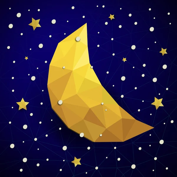 Triángulo vectorial luna nueva, nieve y las estrellas — Vector de stock