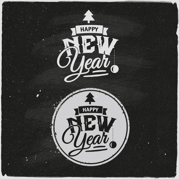 Felice anno nuovo insieme di progettazione tipografica — Vettoriale Stock