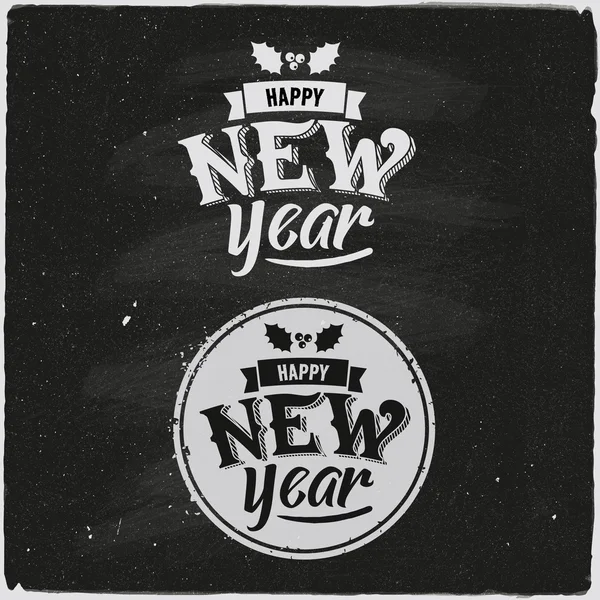 Bonne année ensemble de conception typographique — Image vectorielle