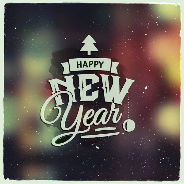 새해 복 많이 받으세요. 겨울 디자인에 대 한 크리에이 티브 그래픽 메시지 — 스톡 벡터