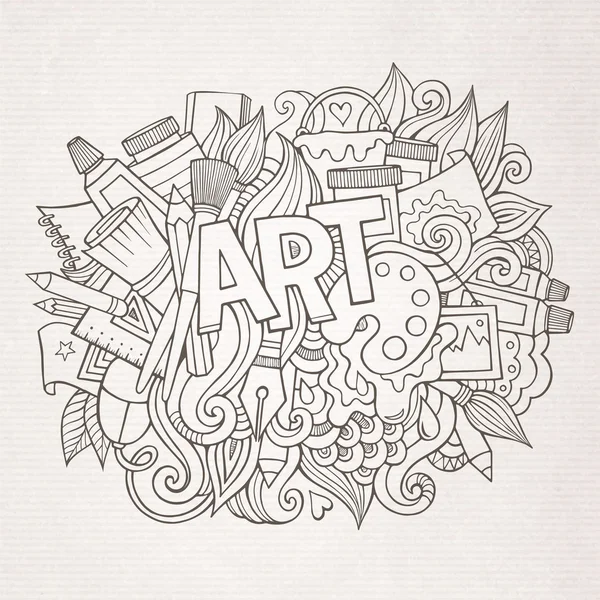 Művészeti kézzel betűk és doodles elemek — Stock Vector