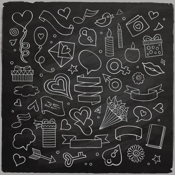 Set of love doodle icons vector — Stock Vector