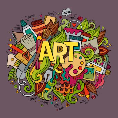 Art hand lettering and doodles elements. clipart