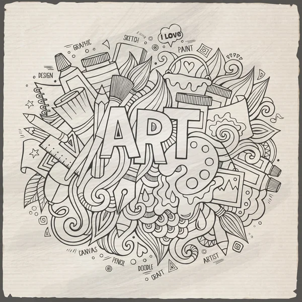 Art hand belettering en doodles elementen. — Stockvector