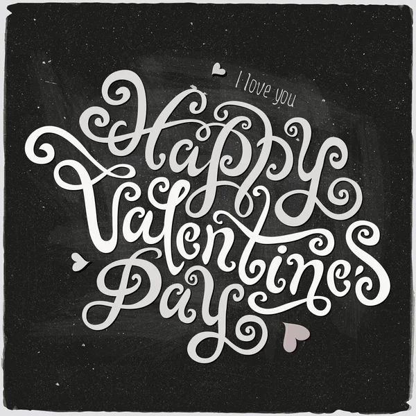 Feliz día de San Valentín letras de la mano — Archivo Imágenes Vectoriales