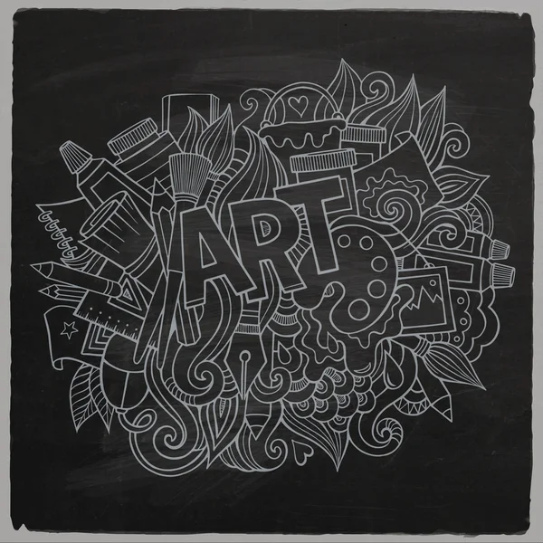 Letras de mão de arte e elementos de doodles . — Vetor de Stock