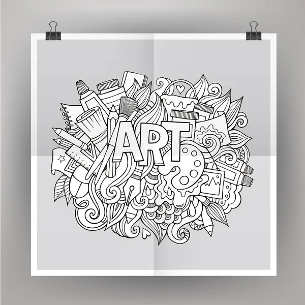 Art hand belettering en doodles elementen — Stockvector