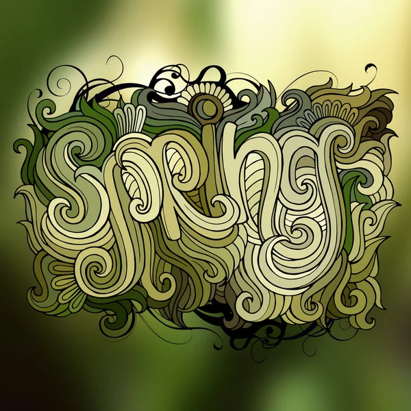 Spring hand lettering. — Stock Vector