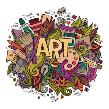 Art hand lettering and doodles elements. clipart