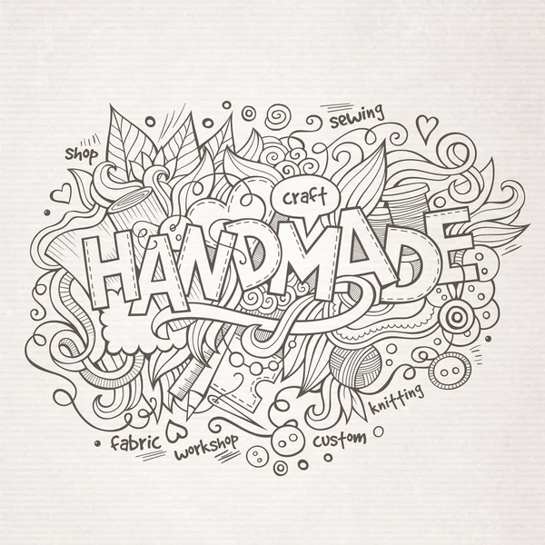 Handgemaakte hand belettering en doodles elementen — Stockvector