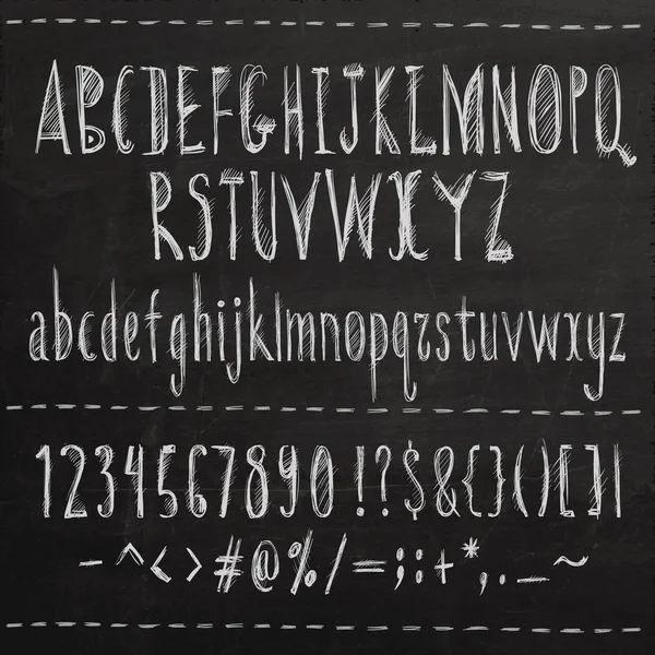 Hand getrokken schets lettertype. — Stockvector