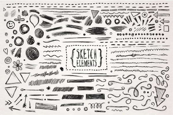 Hand drawn sketch hand drawn elements — Stock Vector