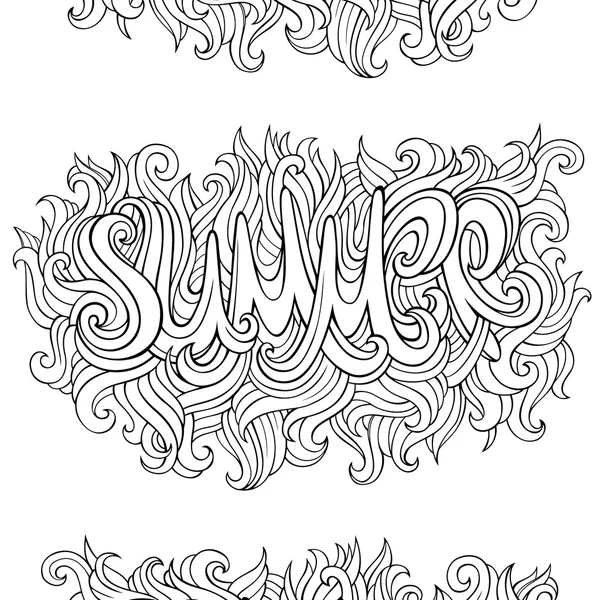 Summer hand lettering and doodles elements — Stock Vector