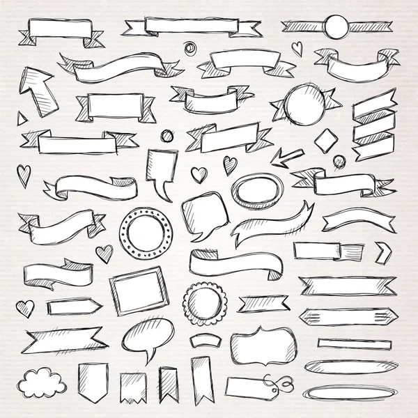 Elementos de esboço desenhados à mão — Vetor de Stock