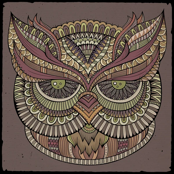 Dekorativa dekorativ owlhuvudet — Stock vektor