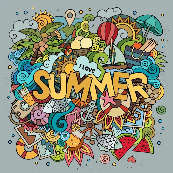 Doodles abstrakte dekorative Sommer Hintergrund — Stockvektor