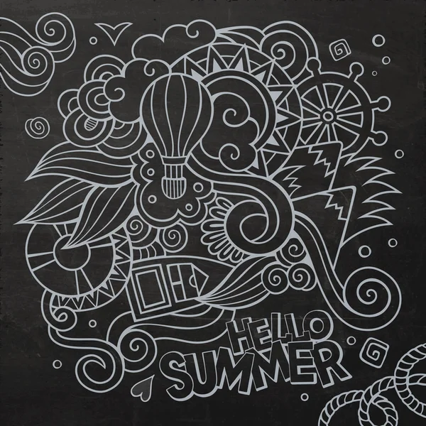 Doodles abstrakte dekorative Sommer Vektor Hintergrund — Stockvektor