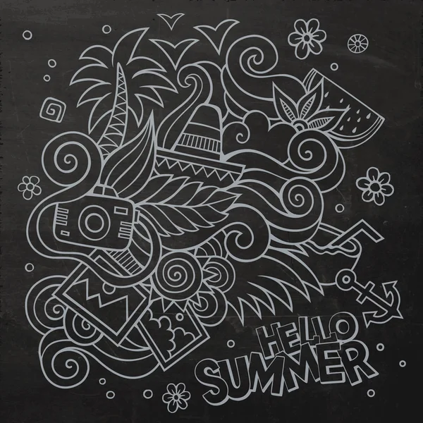 涂鸦抽象装饰夏天矢量背景 — 图库矢量图片
