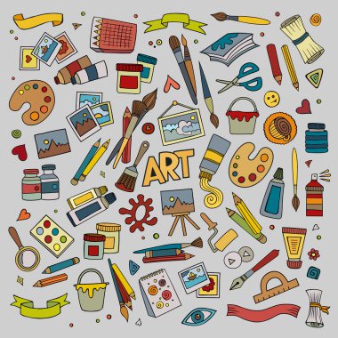 Art and craft vector symbols and objects clipart