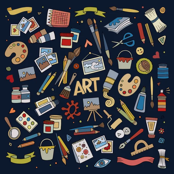 Sanat ve el sanatları vektör simgeler ve nesneleri — Stok Vektör