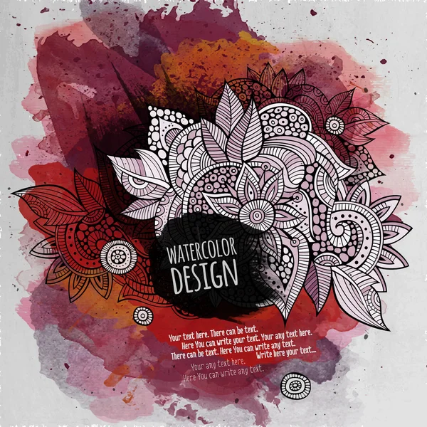 Vector aquarel verf abstract floral ontwerp — Stockvector