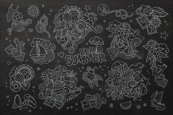 夏天和度假黑板矢量符号 — 图库矢量图片