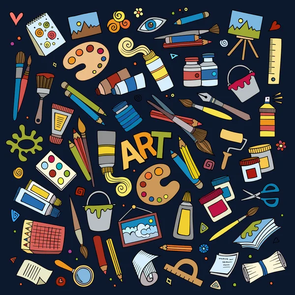 Sanat ve el sanatları vektör simgeler ve nesneleri — Stok Vektör