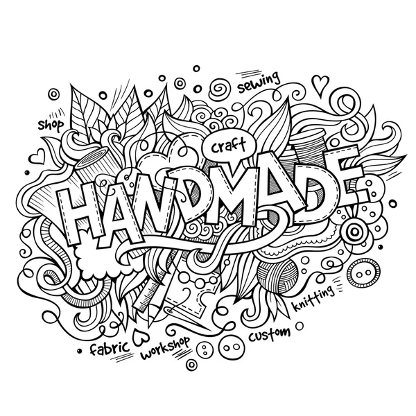 Handmade hand lettering and doodles elements — Stock Vector