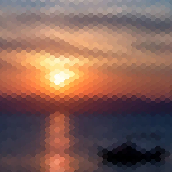 Patrón de puesta de sol retro de formas geométricas — Vector de stock