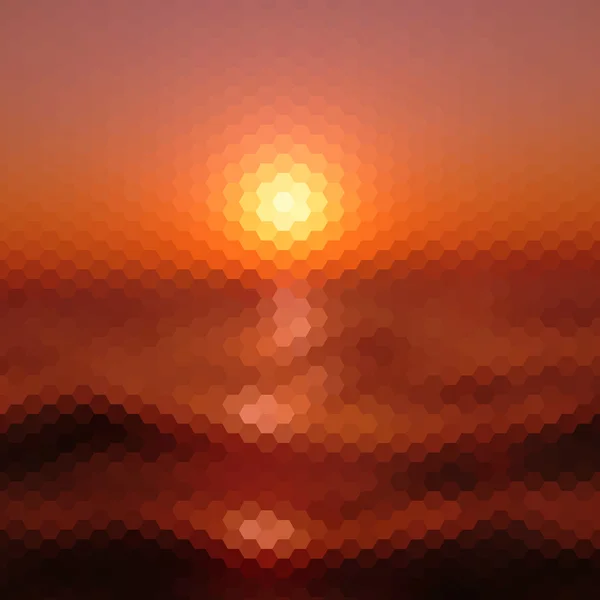 Retro zonsondergang patroon van geometrische vormen — Stockvector