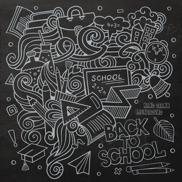 Desenhos animados vetor desenhado à mão Doodle sobre o tema da educação . — Vetor de Stock