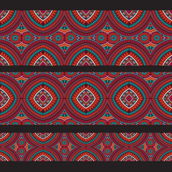 Vector abstracto rojo ornamental rayas étnicas sin costura. diseño e — Vector de stock