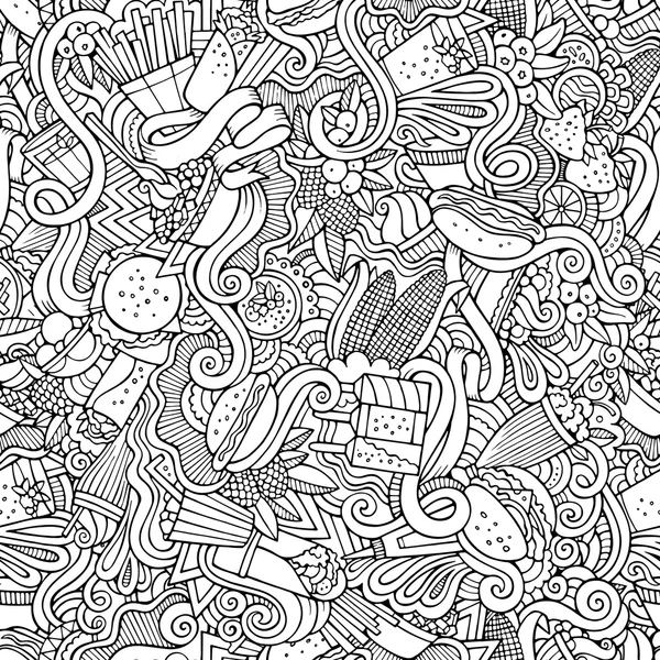 卡通矢量手绘涂鸦对快餐的主题 — 图库矢量图片