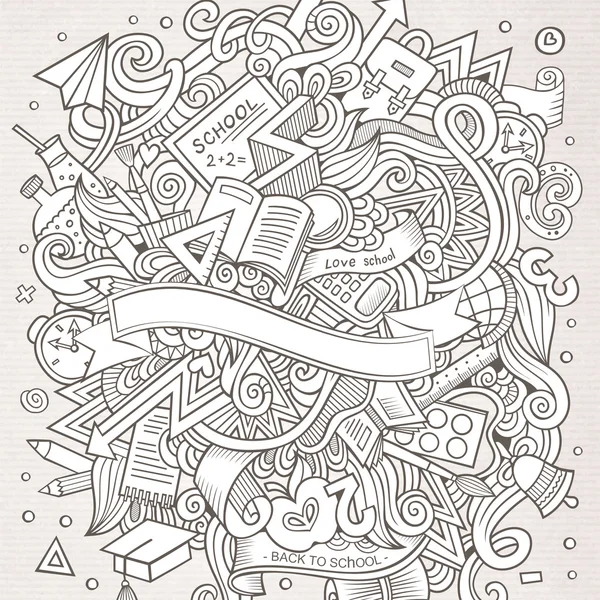 Caricature vectorielle dessinée à la main Doodle sur le thème de l'éducation . — Image vectorielle