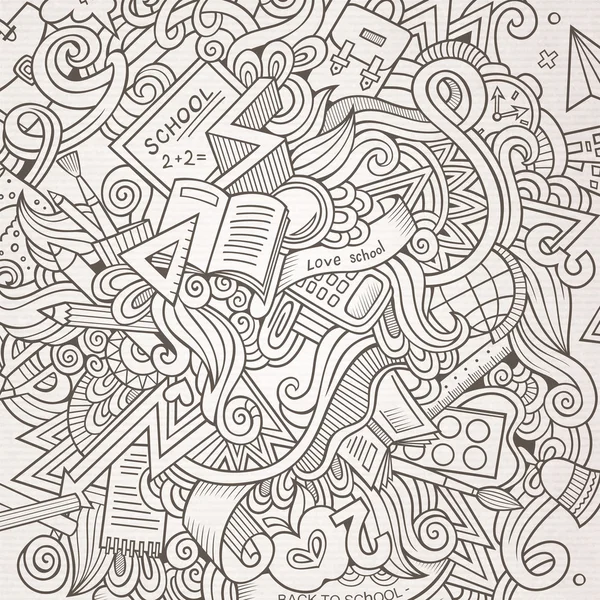 Caricature vectorielle dessinée à la main Doodle sur le thème de l'éducation . — Image vectorielle