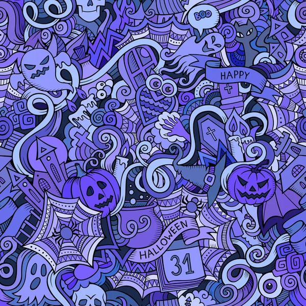 Cartoon-Vektor handgezeichnete Doodles zum Thema Halloween — Stockvektor