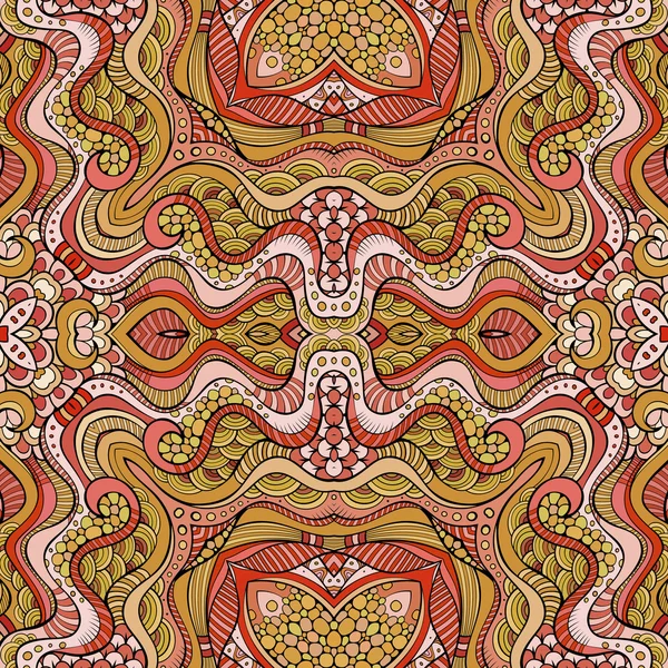 Vetor abstrato decorativo padrão sem costura floral étnica — Vetor de Stock