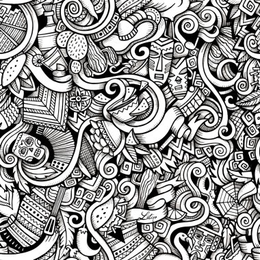 Cartoon hand-drawn Doodles on the subject of Latin American clipart