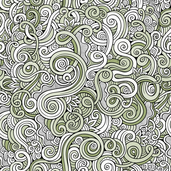 Decorative hand drawn doodle nature ornamental curl  seamless pattern — Stock Vector