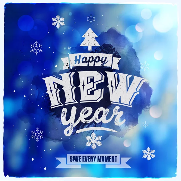 Felice anno nuovo. Messaggio grafico creativo per il design invernale — Vettoriale Stock