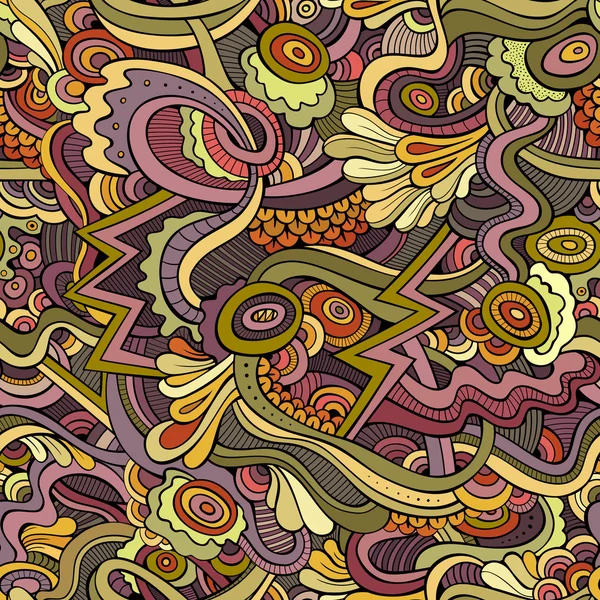 抽象的なベクトルの装飾的な民族の手の描かれたシームレスなパターン — ストックベクタ