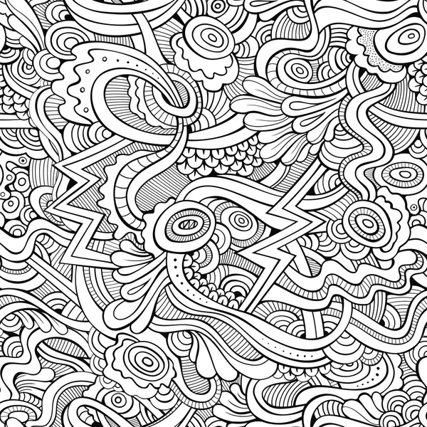 Abstrakte Vektor dekorative ethnische Hand gezeichnet nahtlose Muster — Stockvektor