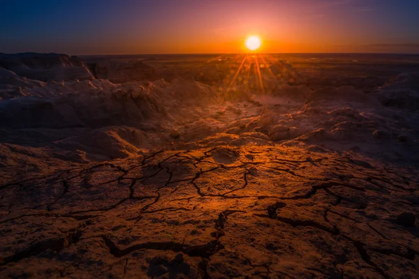 Nascer do sol no Parque Nacional de Badlands — Fotografia de Stock