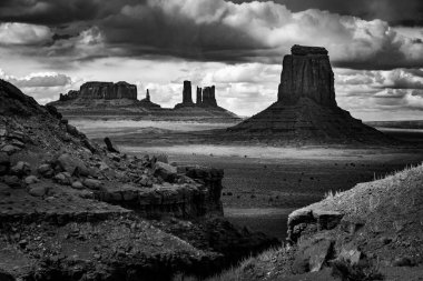 John Ford noktası Monument Valley siyah ve beyaz